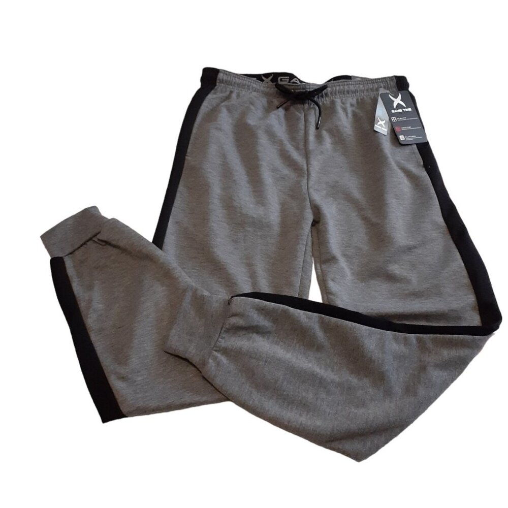 Mens Game Time Lounge Pants  Athleisure Walking Gaming  M Gray Black MSRP $40